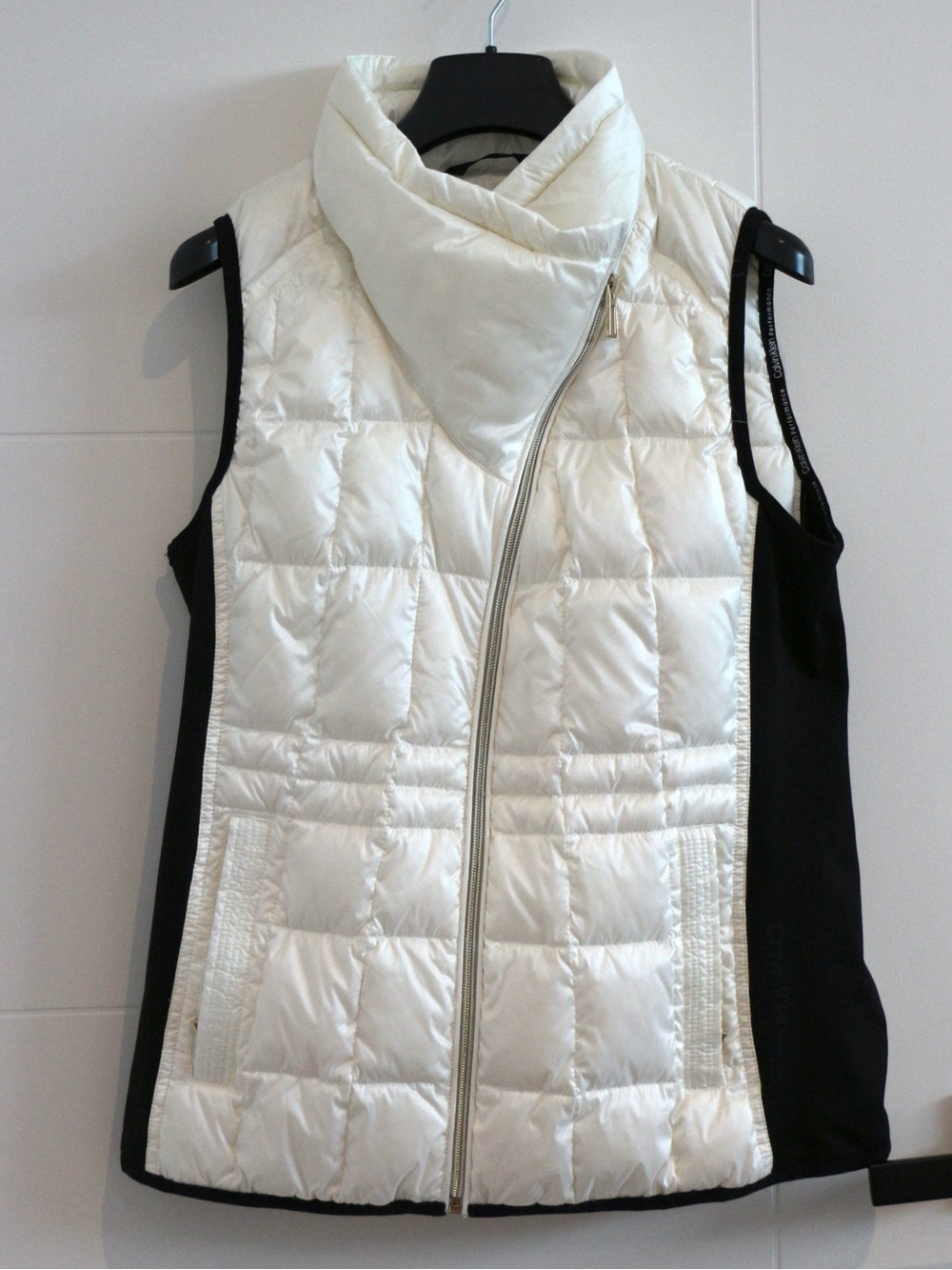 Calvin Klein Performance Premium Down Puffer Vest White Black Size S
